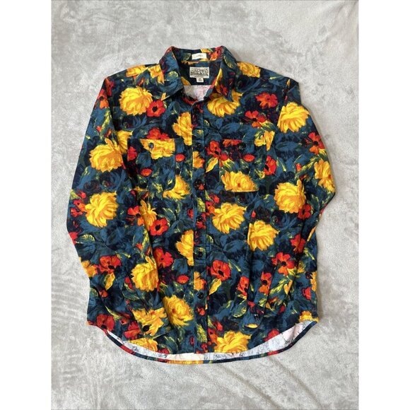 Men’s J.crew Mid Weight Flannel Classic Multicolored Floral Size Medium - Picture 2 of 11